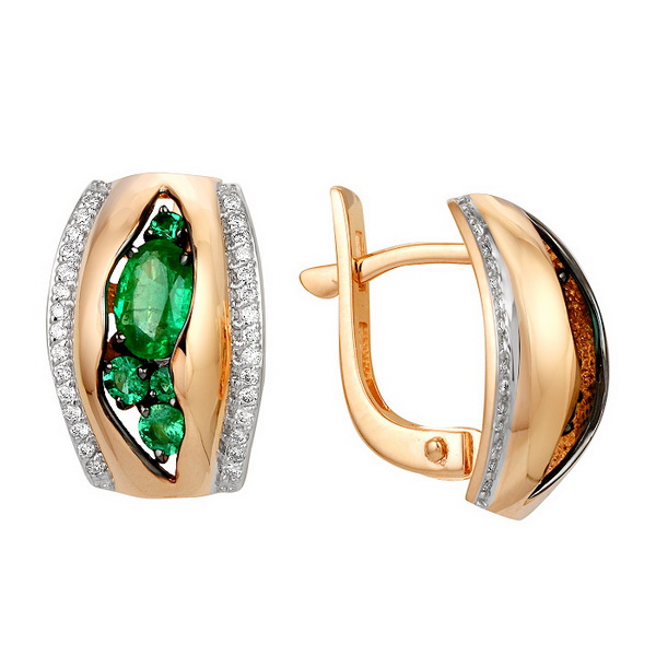 Серьги 2021024 (Au 585 Красный)