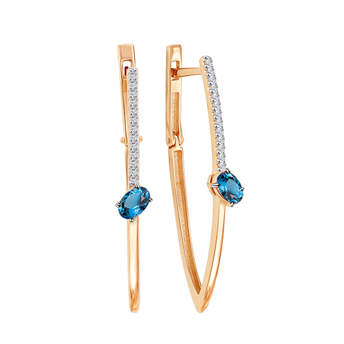 Серьги 02-52-0188-09 (Au 585 Красный)